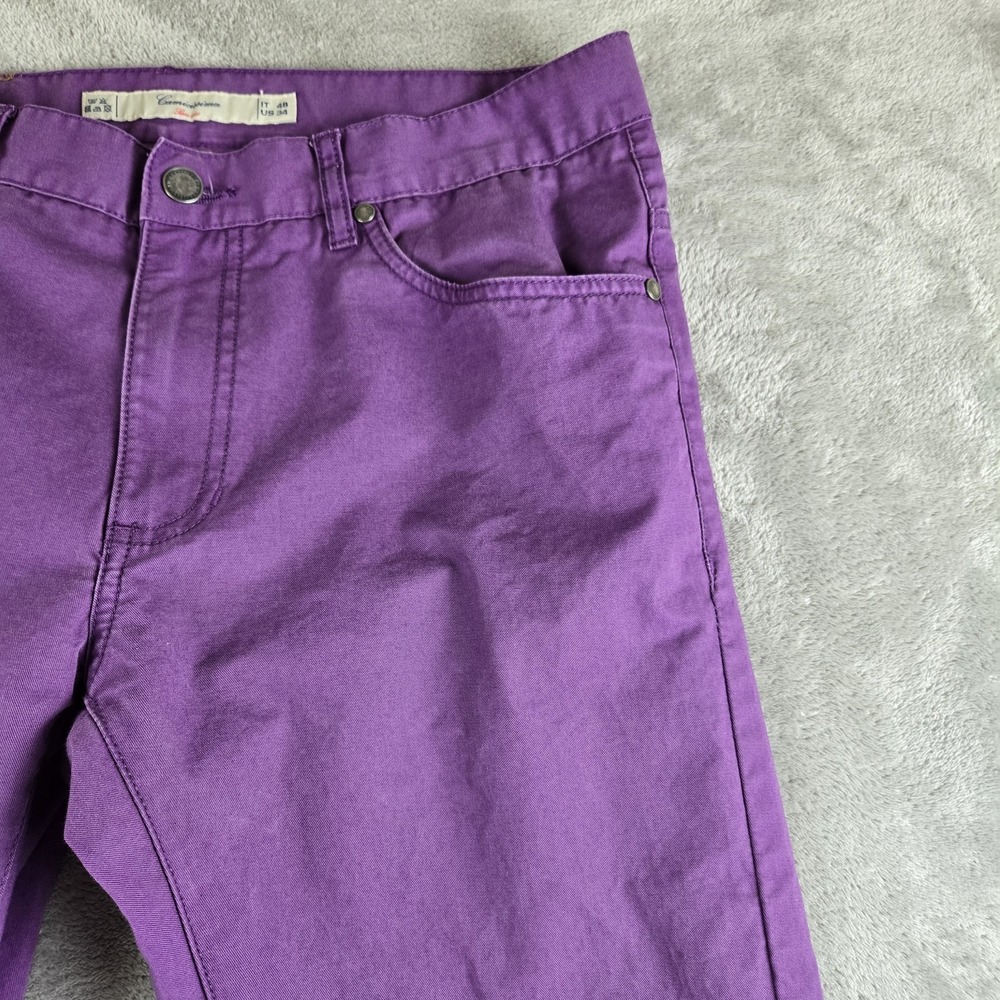 Camicissima Pants 34x34 Purple Cotton 5 Pockets Smart Casual Made In Italy - Picture 7 of 13